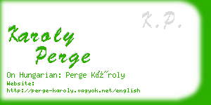 karoly perge business card